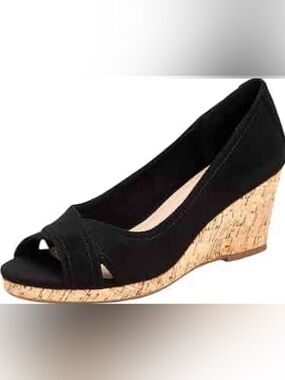 Charter Club Womens Toniief Faux Suede Summer Wedges Black 9